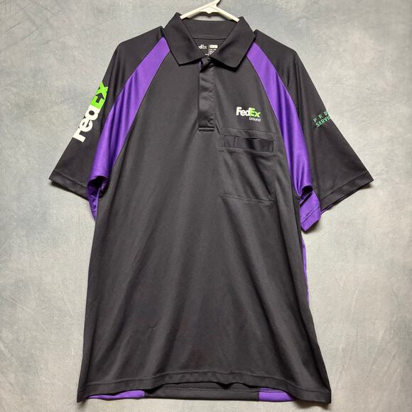 FedEx Ground Polo Shirt Stan Herman Logo Employee Uniform Delivery Driver Work - Picture 1 of 12